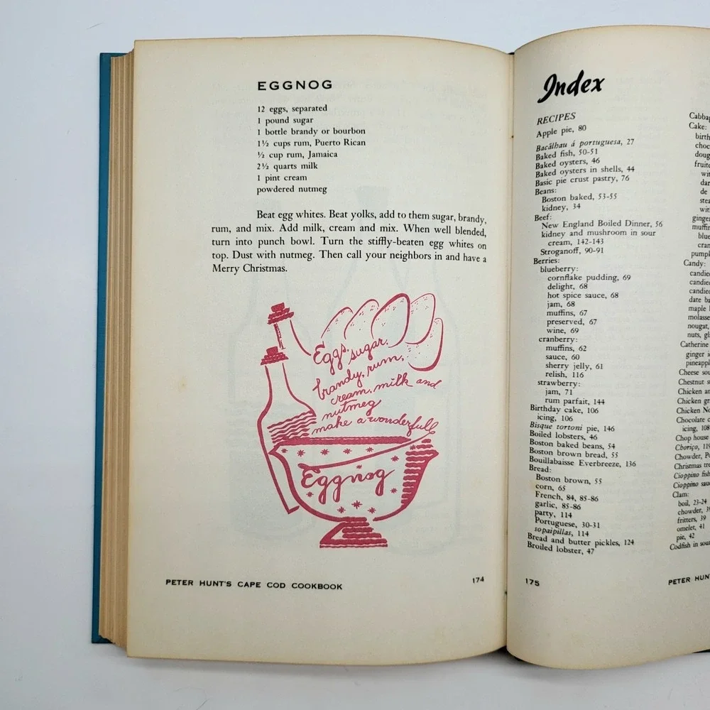 Peter Hunt's Cape Cod Cookbook 1962 Vintage‎ New England Cook Book Recipes